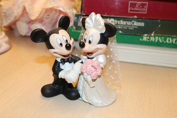 Disney Mickey Minnie Wedding Porcelain Cake Topper