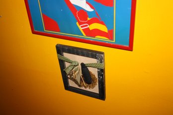 Rustic Mixed-Media Wall Hanging With Fabric Bow And Tag