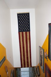 Very Tall Vertical American Flag Seems Old
