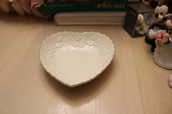 Heart Porcelain Trinket Dish Gold Trim