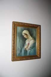 Vintage Framed Print  Our Lady Of The Roses (Rosa Mystica)