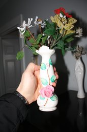 Vintage Cosmos Gifts Porcelain Bud Vase  Hand-Painted Pink Roses