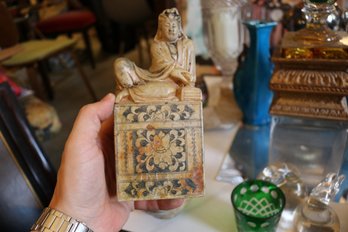 Carved Guanyin Figure On Ornate Base