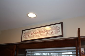 Framed Cross-Stitch Sampler 'LOVE GROWS IN OUR HOME'