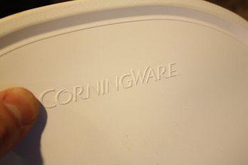Retro Corning Ware French White Oval Tray With Plastic Lid