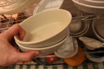 Off-White Ceramic Oval Fruit Bowls
