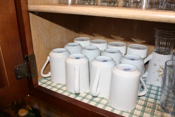 Delco White Ceramic Coffee Mugs