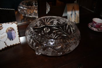 Vintage Cut Crystal Three-Footed Decorative Bowl