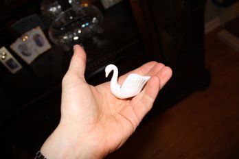 White Swan Figurine Trinket Dish