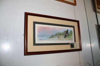 Framed Crane Flight Andrew Wyeth Tempera Art Print Signed Slotten 2002