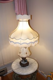 Porcelain Table Lamp With Hand-Painted Roses