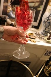 Cut And Etched Glass Goblet