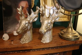 Gold-Finished Stag Head Decorative Figurines