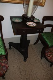 Mahogany Pedestal Work Table With Drawer