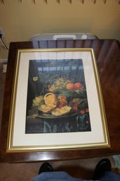 Santa Maria Framed Still Life Fruit Oyster Print 22"