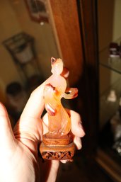Chinese Carnelian Agate Guan Yin Carved Figure