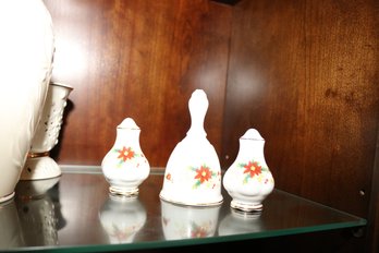 Royal Albert Poinsettia Bone China Salt Pepper Shakers