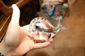Clear Crystal Escargot Snail Figurine Sculpture