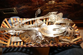 Assorted Silver Plated Flatware Serving Pieces Collection