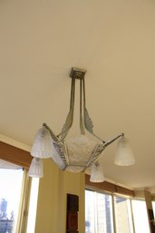 French Art Deco Chandelier. Homeowner Paid $6,581 Adj. Will Be Taken Down For You. 36 Inches Tall