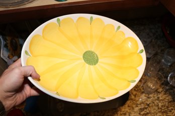Ironstone Italian Hand Painted Yellow Floral Ceramic Bowl