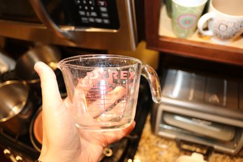Pyrex One Cup Glass Measuring Cup Red Markings