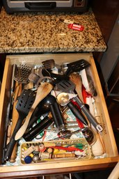 Kitchen Drawer Lot With Assorted Cooking Utensils And Accessories