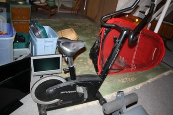 Stationary Exercise Bike With Electronic Performance Monitor And Adjustable Seat Untested Location Basement
