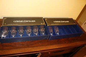 Set Of 8 Cristal D'Arques France Genuine Lead Crystal Wine Glasses