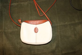 Leather Co Cream Leather Crossbody Bag Tan Trim
