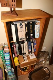 Solid Oak Tall Media Storage Tower Cabinet