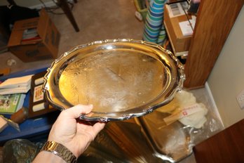 Oneida Georgian Scroll Silverplate Scalloped Serving Tray