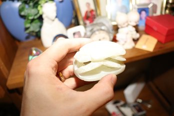 Chinese White Jade Flower Pendant Carved Collectible