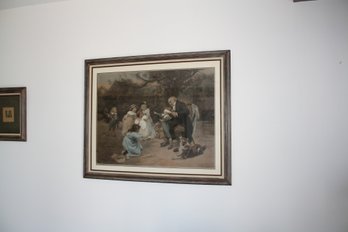 Blind Mans Buff Framed Lithograph Depicting Children At Play