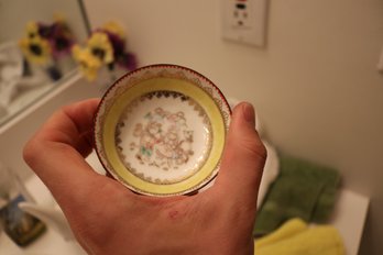Japanese Porcelain Floral Gold Trim Demitasse Saucer