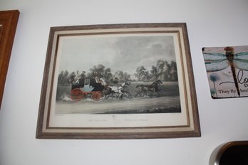 Framed Hand-Colored Engraving The Taglioni Windsor Coach After James Pollard By Richard Gilson Reeve