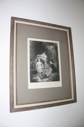 Framed Engraving Print 'The Hop Garland' After William Frederick Witherington