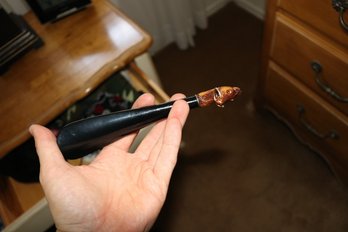 Vintage Pocket Shoe Horn With Carved Horse Head Handle