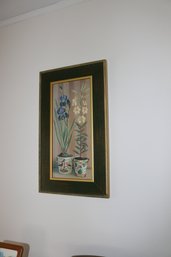 Fabrice De Villeneuve Framed Blue Iris And White Lily Print