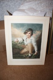 Sir Henry Raeburn 'Boy And Rabbit' Framed Lithograph Signed