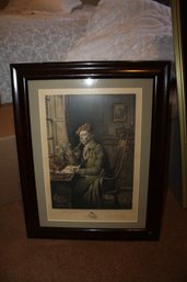 Jules Jacquet 'The Connoisseur' Framed Engraving Lithograph