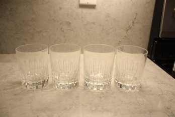 Baccarat Rotary Crystal Double Old Fashioned Set Of 4 Minor Ware Some Chips Scuffs. No Chips On Rim
