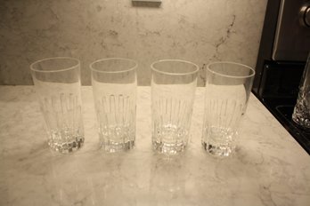 Baccarat Rotary Crystal Highball Set Of 4 Minor Chips And Scratches. No Chips On Rim