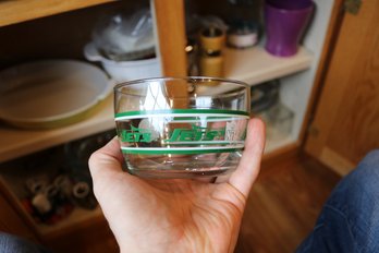 Vintage New York Jets NFL Green Stripe Glass Snack Bowl