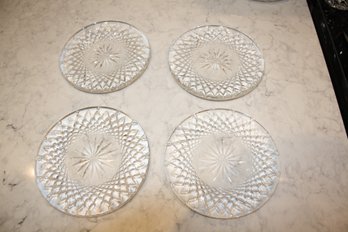 Waterford Vintage Cut Crystal Plate With Starburst And Diamond Pattern Set Of 4 #1