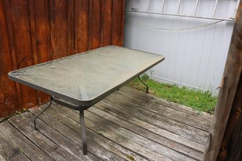 Rectangular Outdoor Patio Table With Glass Top