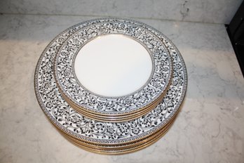 Stunning Sango China Spanish Lace Pattern 3757 Saucer Plates Set 8 Inch And 11 Inch Set Of 10