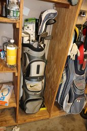 Gray Silver Golf Stand Bag With Club Set