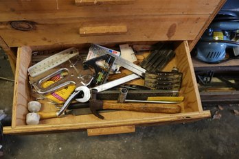 Assorted Hand Tools And Hardware Workshop Drawer