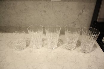 Set Of 5 Waterford Cut Crystal Maeve Glasses